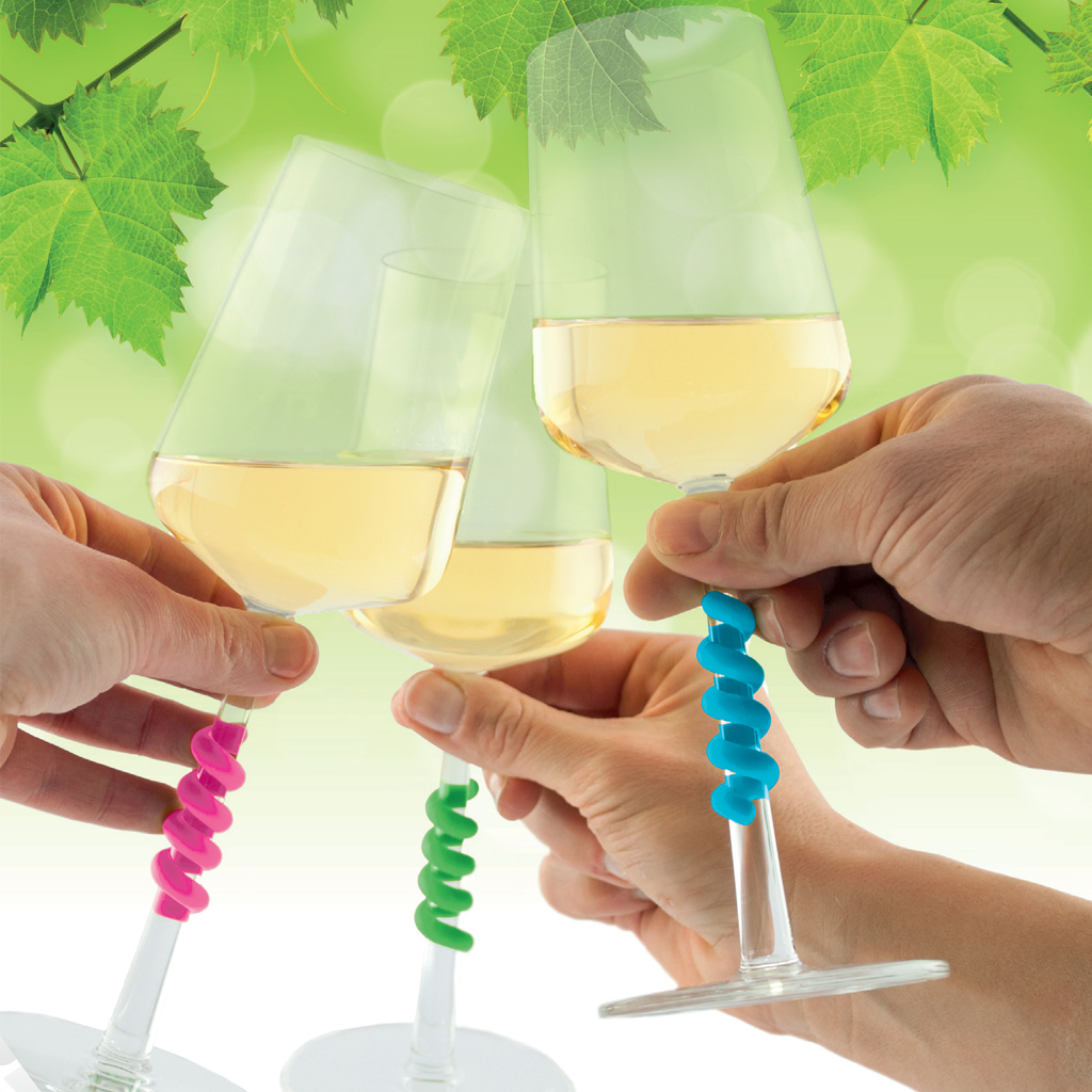 progressief verkoopplan Beurs wijnglas markers Wine Glass Twister klassieke kleuren - Handig Cadeau
