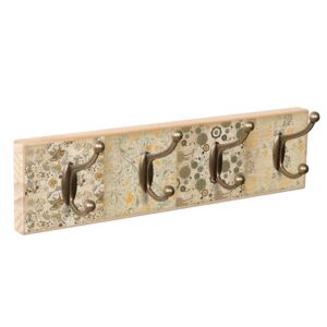 Wandkapstok Indian Dream van hout met 4 dubbele metalen haken