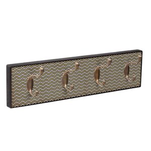 Wandkapstok Retro Waves van walnoot hout met 4 dubbele metalen haken