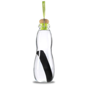 Glazen waterfles Eau good black+blum lime