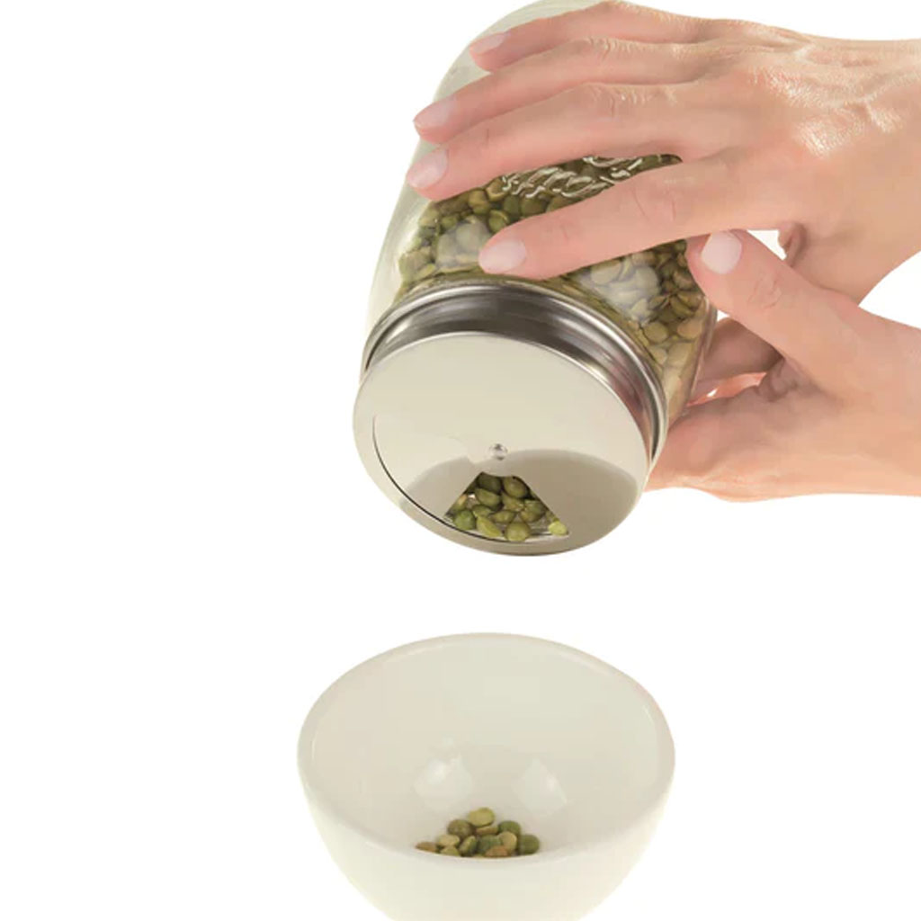 HappyTappi - RVS doseer deksel - Inclusief glazen pot - 250 ml - Afbeelding 3