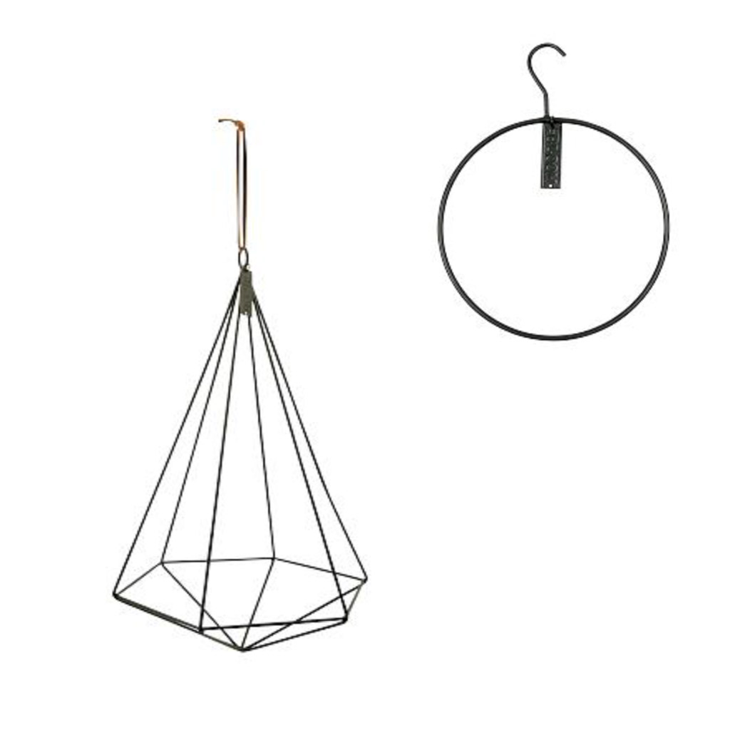 Plantenhanger Mrs. Bloom van zwart Draadstaal, Inclusief ronde hanger - Afbeelding 3