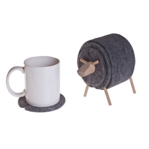 WellDone® vilten onderzetters schaap Sheepad grijs