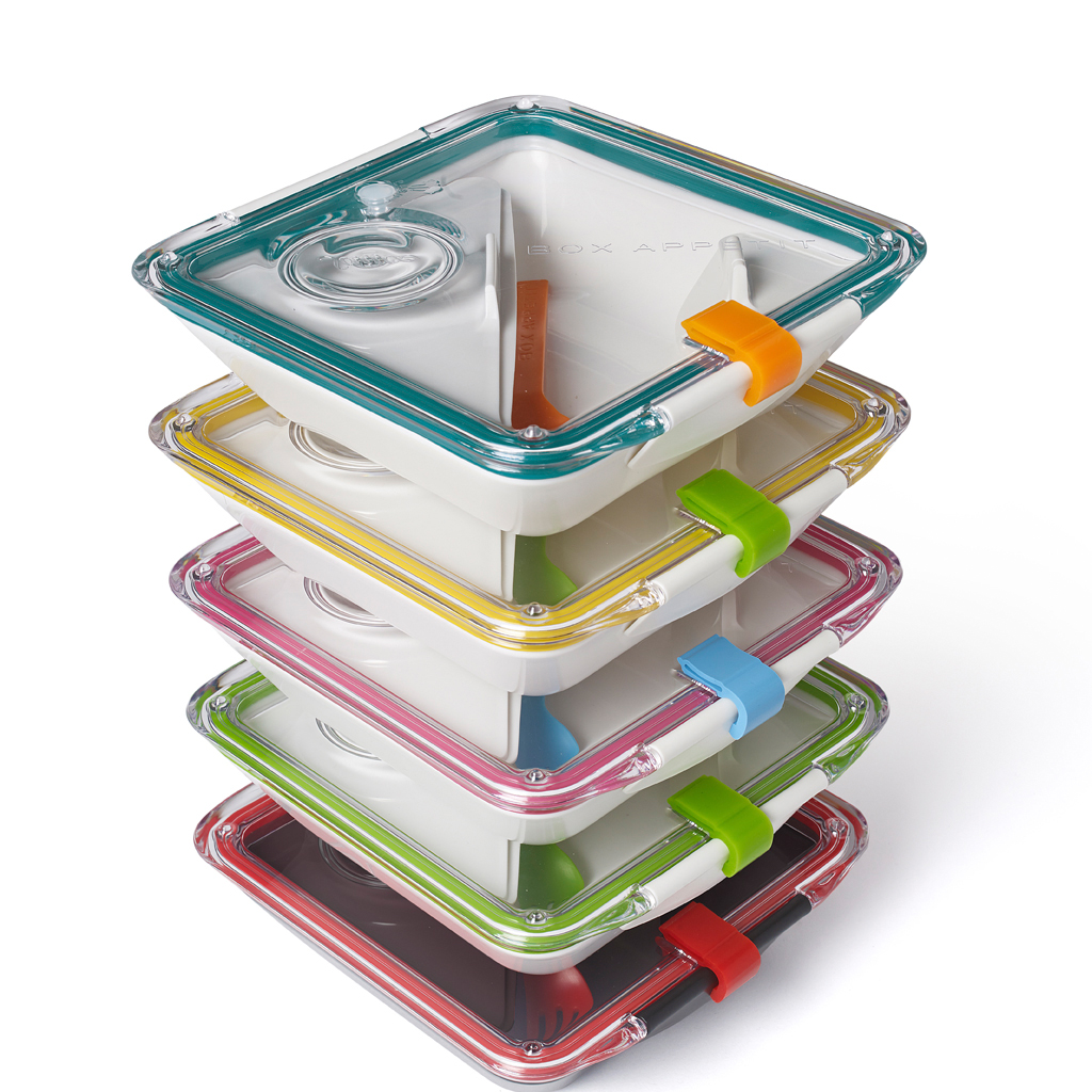 Lunchbox Box appetit black+blum oranje - Afbeelding 3