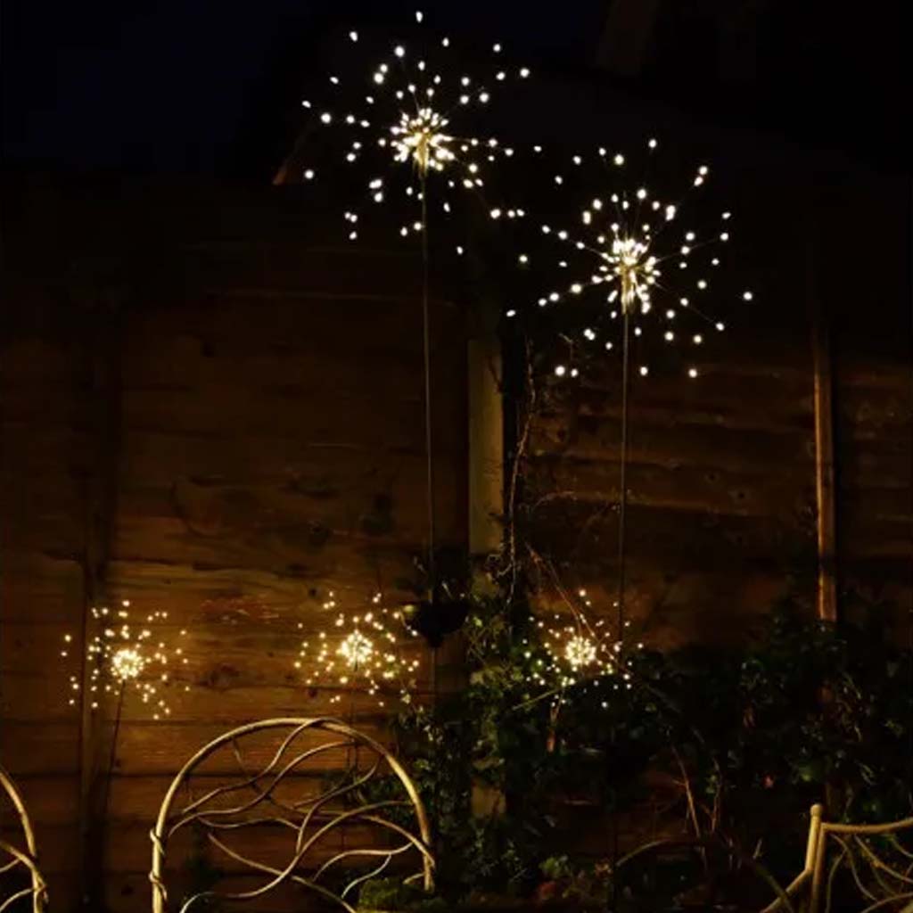 Starburst - Buitenverlichting op paal - Solar - 90 LED lichtjes - Ø 28 cm - Hoogte 1.11 meter - Afbeelding 3