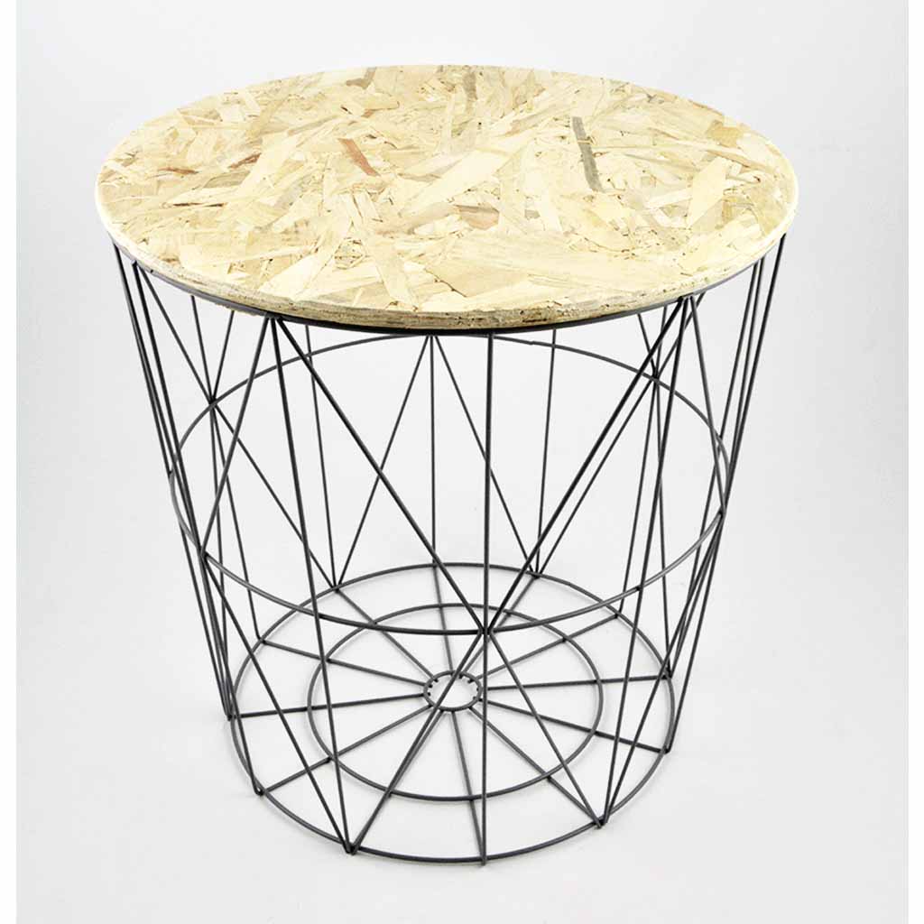 Bijzettafel draadstaal Chipwood grijs large