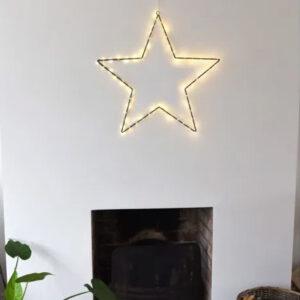 Starlight Ster Metaal Zwart 60 Led lichtjes 65 cm