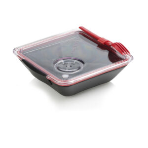 Lunchbox Box appetit black+blum zwart/ rood