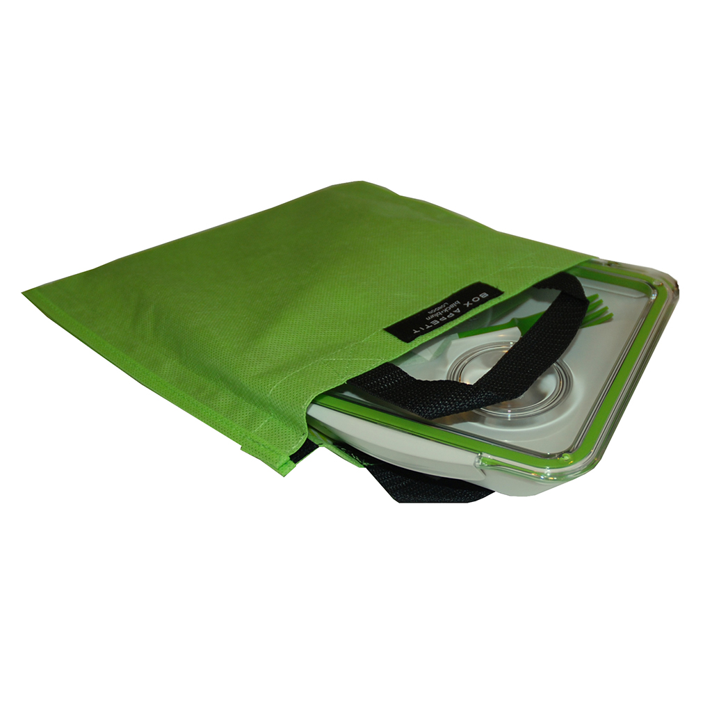 Lunchbag black+blum lime - Afbeelding 2
