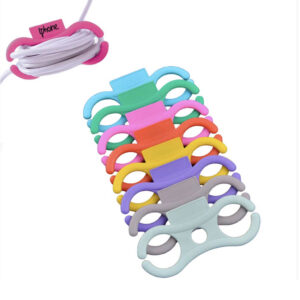 Cable label, set van 8 stuks: grijs, taupe, paars, d.geel, rood, fuchsia roze, groen, blauw