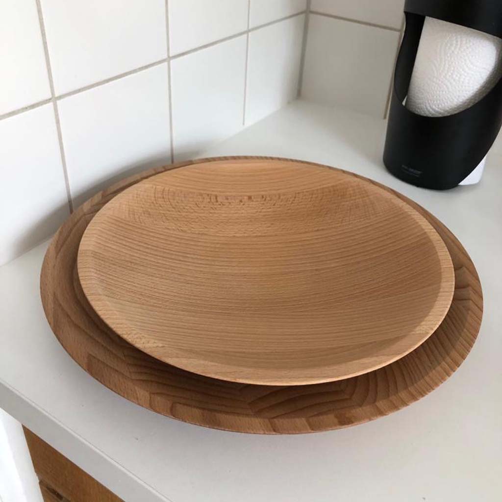 Schaal van beukenhout Ø 30 cm x D 4 cm - Afbeelding 3