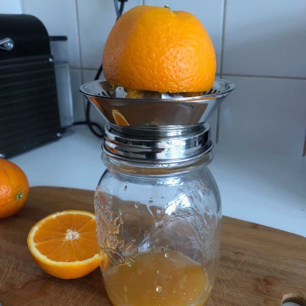HappyTappi Roestvrij stalen citruspers met glazen pot 500 ml - Afbeelding 3