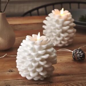 LED kaars Dennenappel Wax finish