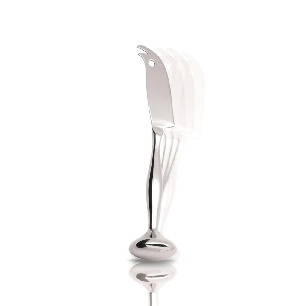 I Genietti Set van Dondolo kaasmes en Bamboe serveerplank Ø 24,5 cm - Afbeelding 4