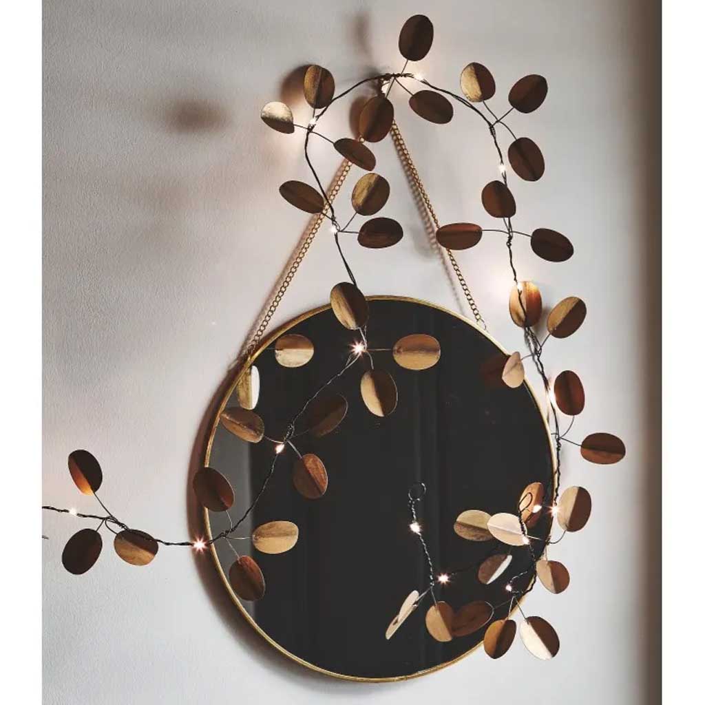 Gouden Eucalyptus LED-Stringlights met 30 warm witte LED's - Afbeelding 3
