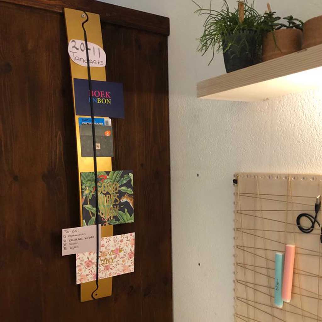 Memo- en Kaarthouder Memo Curve goud van Hout goud - Afbeelding 7