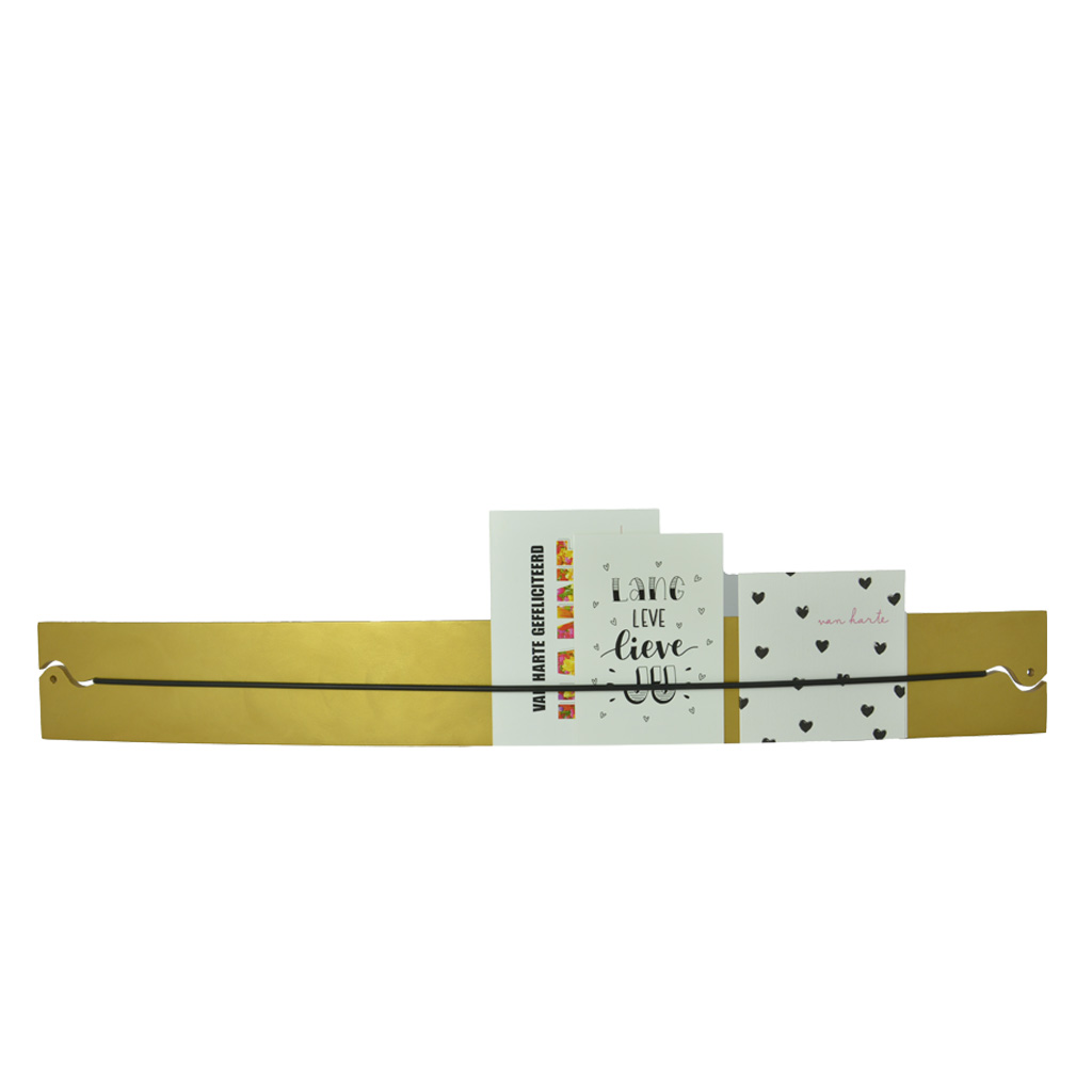 Memo- en Kaarthouder Memo Curve goud van Hout goud - Afbeelding 2