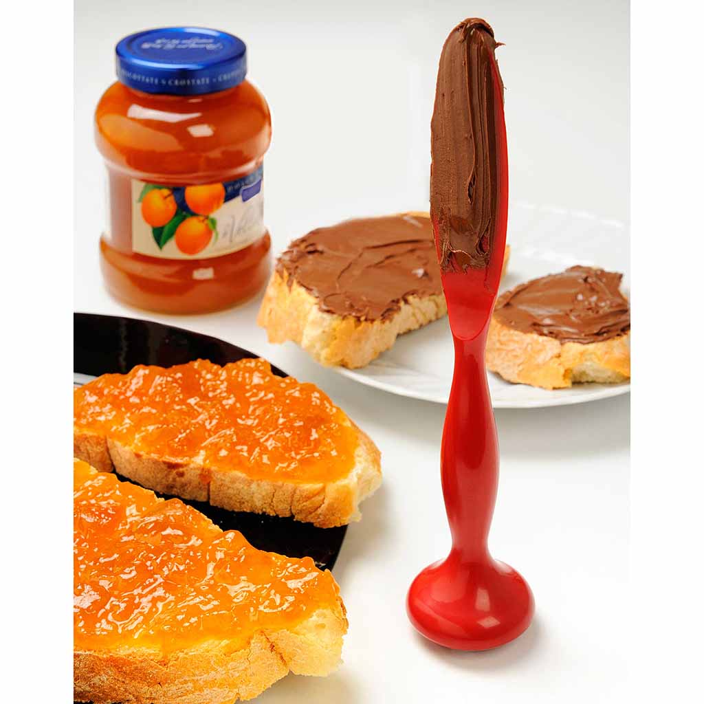 I Genietti 'Never falling spatula' spatel/ smeermes kunststof Rood - Afbeelding 2