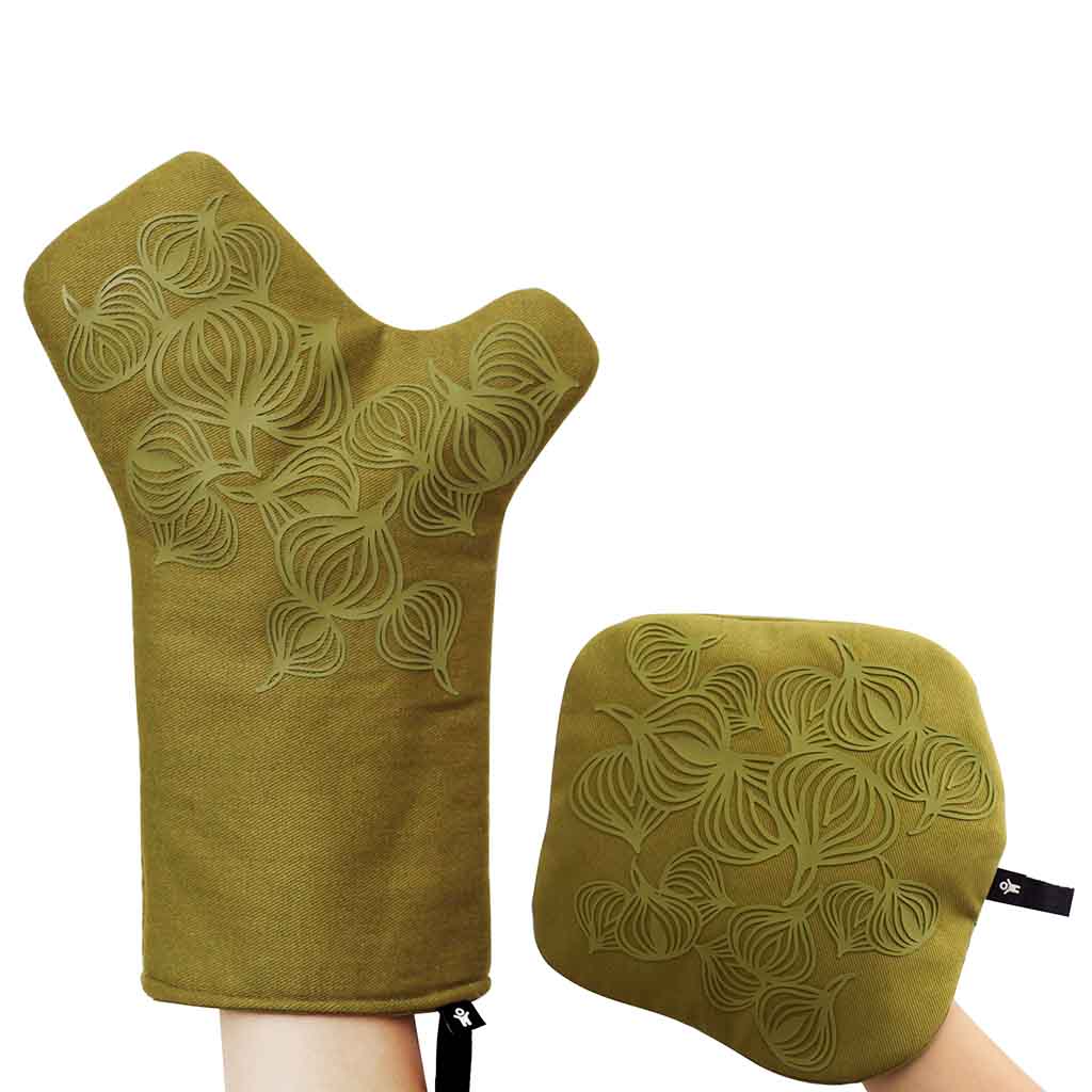 Multifunctionele anti-slip ovenhandschoen Bosign olijfgroen - Afbeelding 3