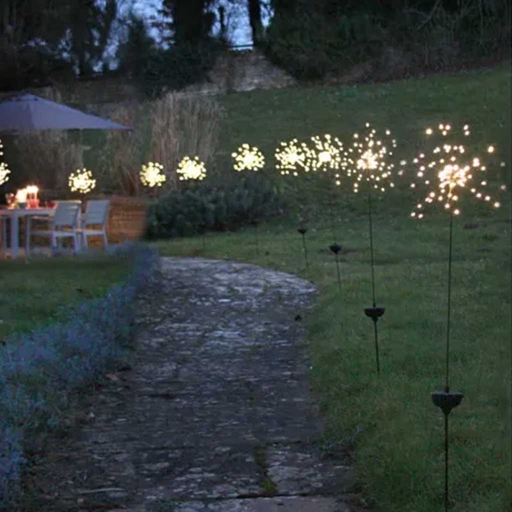 Starburst - Buitenverlichting op paal - Solar - 90 LED lichtjes - Ø 28 cm - Hoogte 1.11 meter - Afbeelding 4