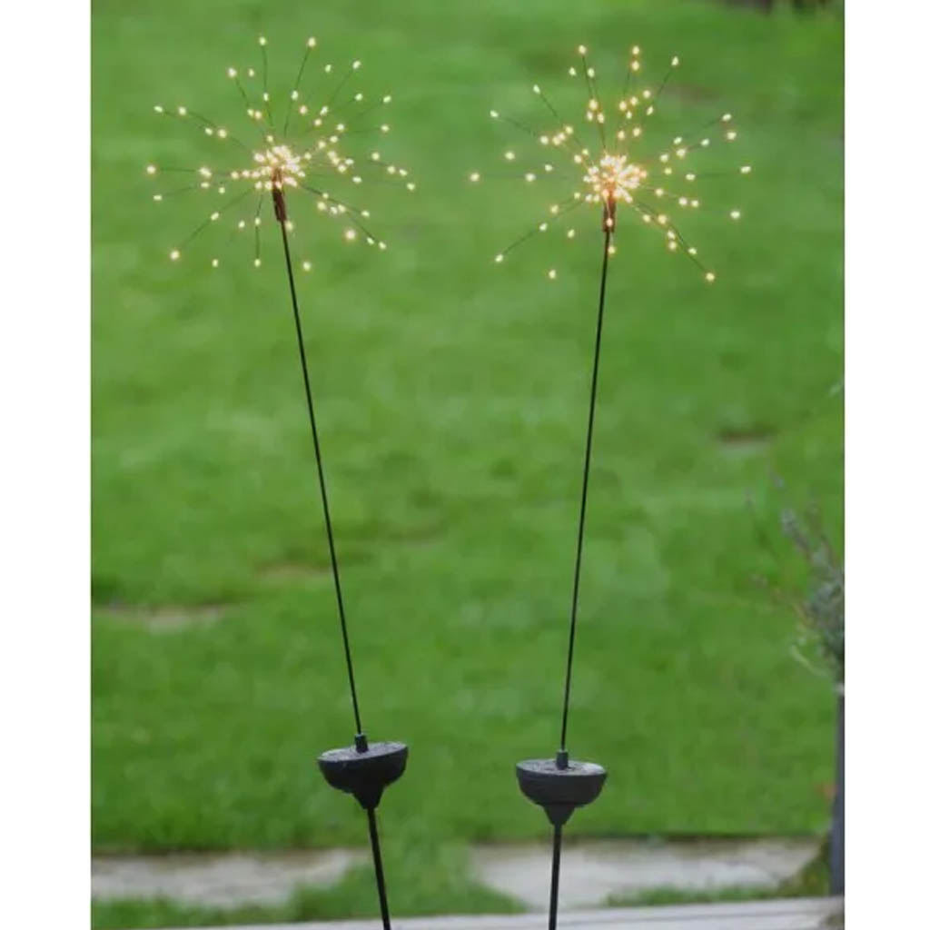 Starburst - Buitenverlichting op paal - Solar - 90 LED lichtjes - Ø 28 cm - Hoogte 1.11 meter - Afbeelding 2