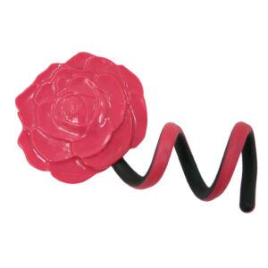 Spiegeltje bloem flexibele voet roze/zwart