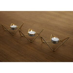 Waxinelichthouders Tri-Angular Loop goud