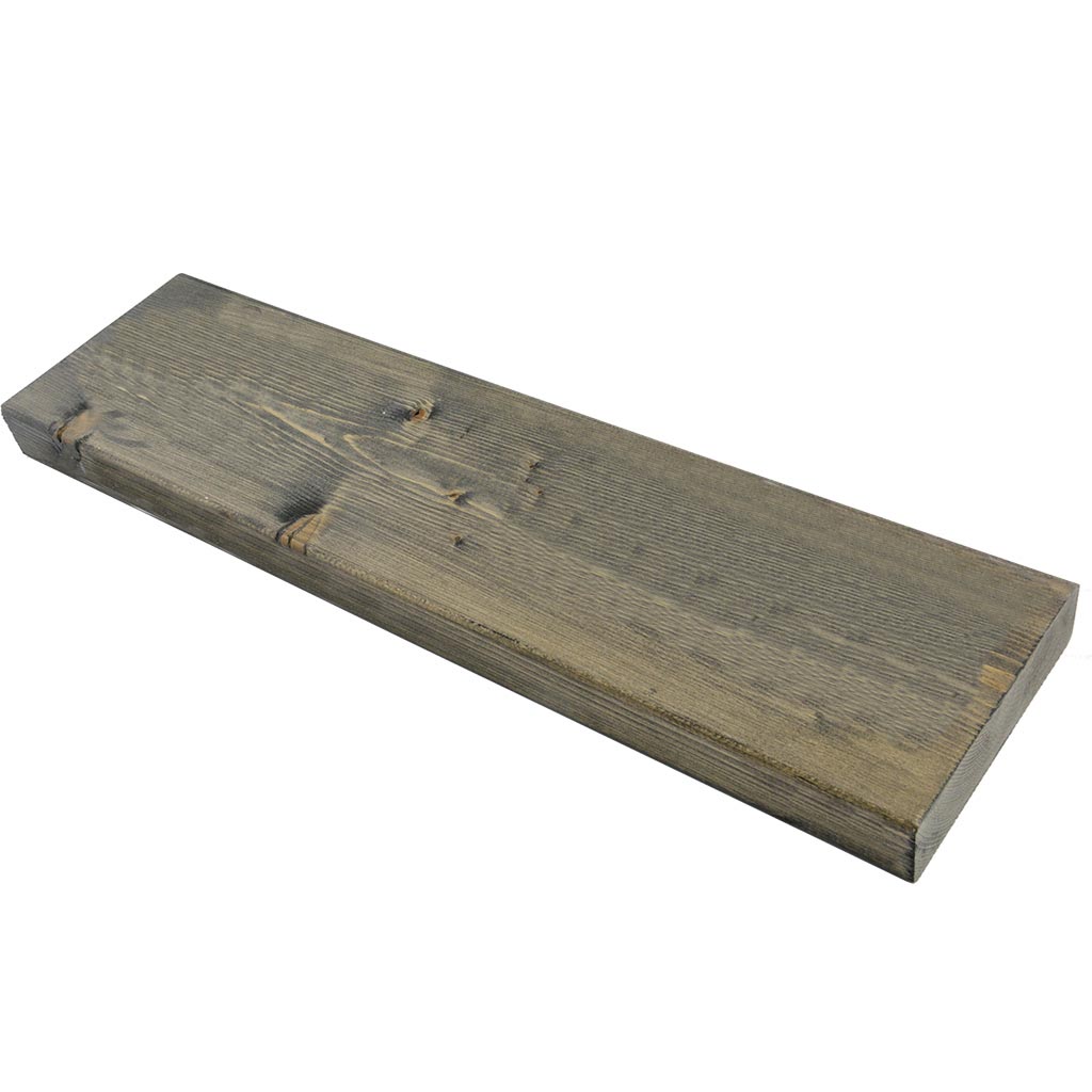 Wandplank voor binnen of buiten - Zwart gebeitst - L 55 x B 15 x H 3,5 cm