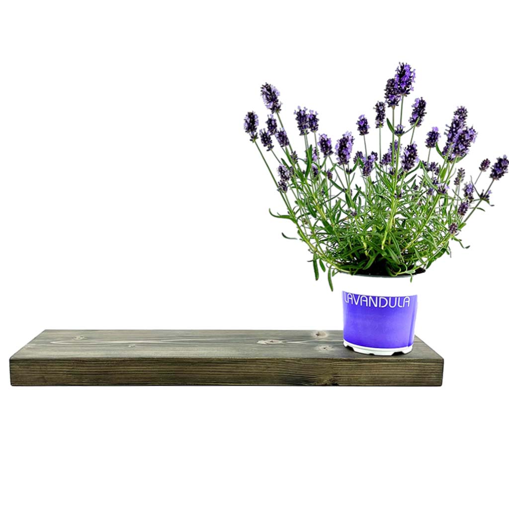 Wandplank voor binnen of buiten - Zwart gebeitst - L 55 x B 15 x H 3,5 cm - Afbeelding 3