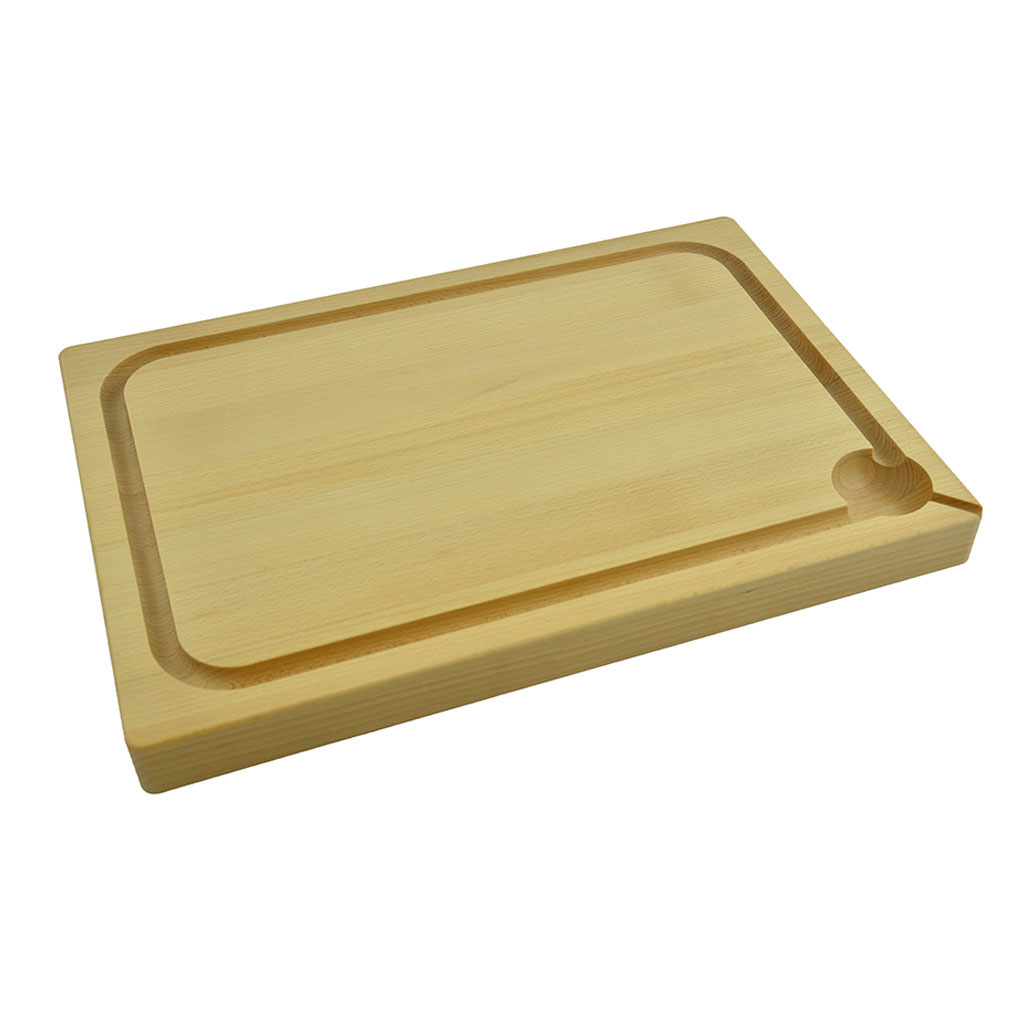 Snijplank Vlees Met geul en afvoer Beukenhout 50 x 35 x 4 cm