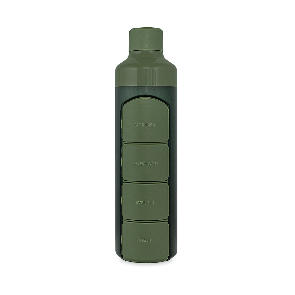Waterfles en Pillendoos in één YOS Bottle Daily grandioos geel - Afbeelding 6